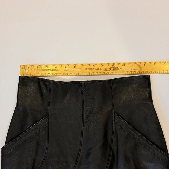 Vintage Giorgio Saint Angel Leather Pencil Skirt 6 Dinkie Tang‎ High Waisted 80s - Picture 5 of 13